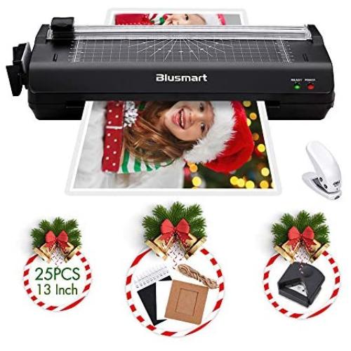 13 inches Laminator, Blusmart Multiple Function A3 Laminator with 25 Laminating Pouches, Paper Cutter, Corner Rounder Laminate for A3,A4,A5,A6