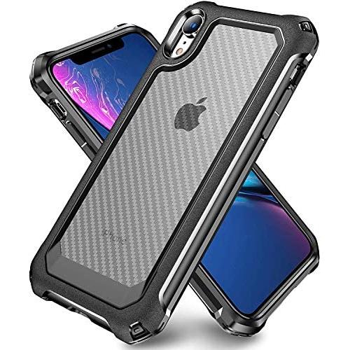 iPhone XR Case with [ Screen Protector Tempered Glass x2Pack] SUPBEC Protective Phone Cover with Silicone PC+TPU Shockproof Rubber Heavy Duty Case for iPhone XR Cases-Clear Black