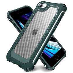 iPhone 6S Case, iPhone 6 Case with [ Screen Protector Tempered Glass x2Pack] SUPBEC Protective Phone Cover with Silicone PC+TPU Shockproof Rubber Heavy Duty Case for iPhone6 / iPhone6S-Clear Green