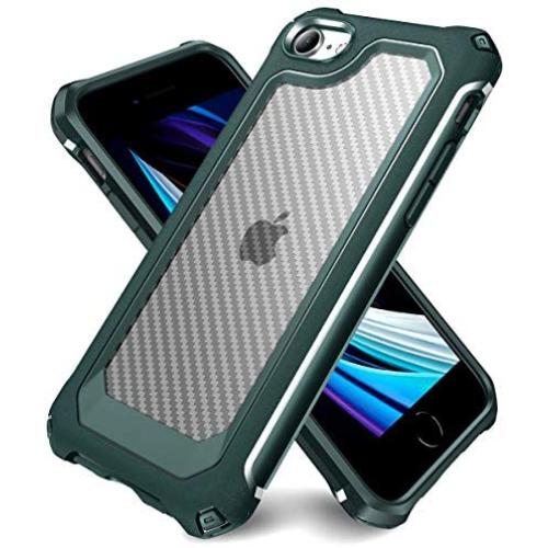 iPhone 6S Case, iPhone 6 Case with [ Screen Protector Tempered Glass x2Pack] SUPBEC Protective Phone Cover with Silicone PC+TPU Shockproof Rubber Heavy Duty Case for iPhone6 / iPhone6S-Clear Green