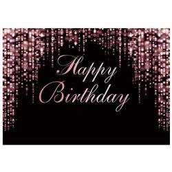 Funnytree 7x5ft Happy Birthday Party Backdrop Rose Golden Glitter Bokeh Sequin Spots Photography Background Pink Sparkle Shining Dots Girl Lady Baby Banner Cake Table Decoration Photo Booth