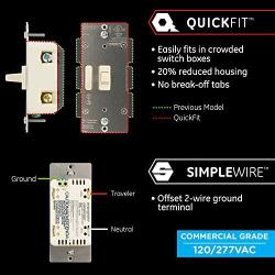 Enbrighten Almond Add QuickFit and SimpleWire, Z-Wave/Zigbee Smart Lighting Controls, Compatible with Alexa, Google Assistant, NOT A STANDALONE Switch, Toggle, 12732