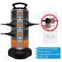 Power Strip Tower, Lovin Product Surge Protector Electric Charging Station, 14 Outlet Plugs with 4 USB Slot 6 feet Cord Wire Extension Universal Charging Station (1-Pack)