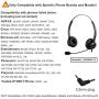 Oppetec Office Work Headset with 2.5mm Jack, Dual Ear Phone Headset with Noise Cancelling Microphone, Compatible with Panasonic Cisco SPA Series Avaya Grandstream Gigaset Cordless Phone