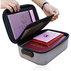 EVA Hard Shell Shockproof Digital Product &File Storage Bags,A4 Letter Size Safe Document Organizer with Code Lock,Portable Home Office Trave Filing Storage Bag for Files,Electronic Accessories Gray…