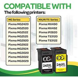 CHINGER Remanufactured 245XL 246XL Ink Cartridge Replacement for Canon PG-245XL CL-246XL PG-243 CL-244 Used in PIXMA MX492 MX490 MG2522 MG3022 MG2920 TS3120 MG2420 MG2520 MG2922 Combo Pack