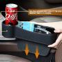 JESTOP Car Seat Gap Filler, 2 Packs Leather Car Front Seat Storage with Dual USB Charging, Auto Center Console Organizer for Cell Phone Wallet Coin Key (Black)