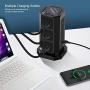 Power Strip Tower NVEESHOX Surge Protector 9 AC Outlets with 4 USB & 1 USB-C Ports 10FT/3M Widely Spaced Multi Outlets Power Strip Vertical for Home Office Cafe Dorm Room (Black)