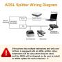 Uvital in-line DSL Filter Splitter/in-line DSL Filter RJ11 6P2C Male to 2 Female Telephone Modem ADSL Splitter Filter (Cream, 4 Pack)