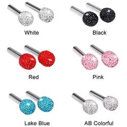 Car Door Lock Pin 2pcs hion Aluminium Alloy Universal with Rhinestones Shining Truck sy Install Interior Decoration Accessories Styling Lightweight Pull Knob(White)