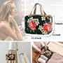 Toiletry Bag for Women Cosmetic Travel Bag Floral Cosmetic Case Large Travel Toiletry Bag for Girls Make Up Bag Navy Blue Brush Bags Reusable Toiletry Bag