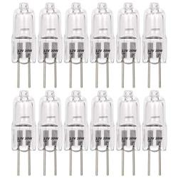 12 Pack, G4 Halogen Light Bulb , T3 JC Type Clear 20W 12V AC/DC Bi-Pin Bulb for Landscape Lighting,Accent Lights, Track Lighting,Under Cabinet Puck Light, Chandeliers,360°Beam Angle/Warm White