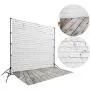 HUAYI 5X7ft White Brick Wall With Gray Wooden Floor Photography Vinyl Backdrop D-2504 HUAYI 5X7ft White Brick Wall With Gray Wooden Floor Photography Vinyl Backdrop D-2504