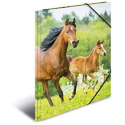 HERMA Elastic Folder Animals with Horses Motif, A3, Sturdy Plastic, with Inner Print, 1 Span Folder