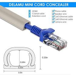 Upgraded Cord Hider, 142in Mini Wire Cable Cover, PVC Cable Concealer Channel, Paintable Cord Cover to Hide Speaker Wire, Ethernet Cable, 9X L15.7in W0.48in H0.32in, CC05 Beige