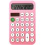 Monique 12 Digit Display Solar Dual Power Calculator Mini Portable Hand-held Calculator Pink