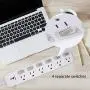 Surge Protector Power Strip 6 ft Extension Cord 14AWG Straight Wire Plug, Independent switches, 125V/15A, Hanging Hole, SGS Certification,White Surge Protector Power Strip 6 ft Extension Cord 14AWG Straight Wire Plug, Independent switches, 125V/15A, Hanging Hole, SGS Certification,White