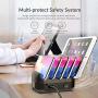 Charging Station for Multiple Devices, KK HOPEROAD 5-Ports Charging Station Organizer for iPhone, Samsung, Cell Phone, iPad, and Other Electronics, Compatible USB Docking Station. (Black)…