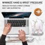 HOMKUMY Mouse Pad with Wrist Support and Keyboard Wrist Rest, Ergonomic Memory Foam Wrist Cushion Support with Non Slip Rubber Base Set for Computer, Laptop, Mac, Easy Typing & Pain Relief, Marble