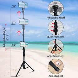Selfie Stick & Tripod Fugetek, Integrated, Portable All-in-One Professional, Heavy Duty Aluminum, Bluetooth Remote Compatible with Apple & Android Devices, Non Skid Tripod Feet, Extends to 51'', Black