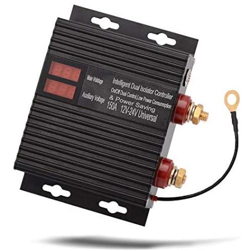 150 Amp Dual Battery Smart Isolator Universal 12V/24V Voltage Sensitive Relay for ATV, UTV, RV, Truck, Jeep, SUV Off-Roader Vehicle, High Current Battery Protection Split Charge Starter Relay