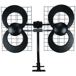 Antennas Direct Clearstream 4 TV Antenna, 70+ Mile Range, UHF, Multi-Directional, Indoor, Attic, Outdoor, Mast W/Pivoting Base/Hardware/Adjustable Clamp/Sealing Pads, 4K Ready, Black – C4-CJM