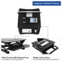 FlexiSpot 27'' Wide Platform Height Adjustable Standing Desk, Removable Keyboard Tray, Black (M1B)