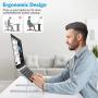 Portable Laptop Stand for Desk - OMOTON LA02 Adjustable Foldable Aluminum Laptop Holder Riser, Compatible with MacBook Air, MacBook Pro, HP, Dell, Lenovo and More (Up to 15.6), Silver