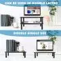 Urban Deco Computer Monitor Stand Riser 3 Height Adjustable Monitor Riser, Metal Rust-proof Desk Monitor Stand for Laptop/Printer/PC, 50Lbs Loading Capacity Pc Desktop Monitor Stand (BlACK-1pack)