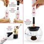 Makeup Brush Cleaner, Electronic Spinner Washer Dryer Kit with Liquid Cleansing Solution, Bowl - Quickly Spin, Wash Sanitize Cosmetic Brushes - Machine Spinning for Cleaning Professional Make Up Tools