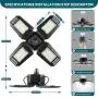 2-Pack LED Garage Lights, New Four Leaf Deformable 120W LED Garage Light, 12000 LM 6500K Quadruple Glow LED Garage Light Ceiling Lights for Garage Basement Workshop, Warehouse, Workshop and Yard 2-Pack LED Garage Lights, New Four Leaf Deformable 120W LED Garage Light, 12000 LM 6500K Quadruple Glow LED Garage Light Ceiling Lights for Garage Basement Workshop, Warehouse, Workshop and Yard