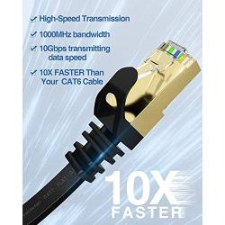 Ethernet Cable, VANDESAIL CAT7 Network Cable RJ45 High Speed STP LAN Cord Gigabit 10/100/1000Mbit/s Gold Plated Lead (3ft, Black-2pack)