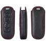 WFMJ Black Leather For Mazda 3 5 6 CX-7 CX-9 MX-5 Miata 4 Buttons Remote Smart Key Chain Cover Case Fob