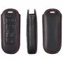 WFMJ Black Leather For Mazda 3 5 6 CX-7 CX-9 MX-5 Miata 4 Buttons Remote Smart Key Chain Cover Case Fob