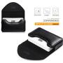 FYY Handmade Premium PU Leather Business Name Card Case Universal Card Holder with Magnetic Closure (Hold 30 pics of Cards) Black