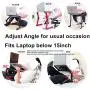 Ergonomic Portable Laptop Stand Table Desk Foldable Lap Tray for Bed Sofa Fully Adjustable Height and Angle Laptop Riser with USB Fans for Work from Home or Travel(Silver)