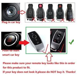 Genuine Carbon Fiber Key Fob Cover For Mercedes-Benz 2019-2021 A-Class C-Class G-Class 2017-2021 E-Class 2018-2021 S-Class Smart Car Remote Key, Car Key Fob Case For Men Fob Cover For Women - Red