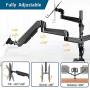 Dual Monitor Stand - Gas Spring Monitor Mount with Laptop Tray Fit Two 13 to 27 Inch Flat Curved Computer Screens and 10 to 17 Inch Notebooks with C Clamp, Grommet Mounting Base