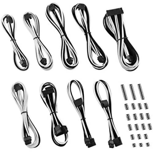 CableMod RT-Series ModMesh Classic Cable Kit for ASUS and Seasonic - Black / White [cm-RTS-CKIT-NKKW-R]