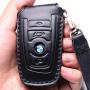 Leather BMW Key Fob Cover Suit for Keyless Remote Control for BMW 1 2 3 4 5 6 7 Series and X1 X2 X3 X5 X6 etc (B Black) …