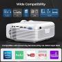 WiFi Projector, 3Stone A3 5000Lux Portable Bluetooth Mini Projector for Outdoor Movies, Native 720P Home Theater Projector with 1080P Supported, 200” Display, Compatible with TV Stick, PS4, USB, HDMI