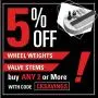 CKAuto 1/2oz, 0.5oz, Ultra Slim Low Profile, Black, Adhesive Stick On Wheel Weights, 12 oz/ 4 lb/Box, OEM Quality, (24pcs)