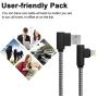MFI Certified 5Pack iPhone Cable Right Angle iPhone Made for Lightning Cable for Apple 90 Degree USB Fast Charging Compatible 12 11 Pro Max XR XS Max X 10 8 7 6s 6 Plus 5 5s SE 2020, iPad Pro