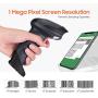 Tera Barcode Scanner 1 Mega Pixel Camera 2D 1D QR with Extremely Stable Stand Wireless &Wired Handheld Imaging Bar Code Reader for Warehouse Library Store PDF417 on Drivers License