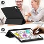 iMieet iPad Air 4th Generation Case 2020, iPad 10.9 Inch Case 2020 with Pencil Holder [Support Touch ID and iPad 2nd Pencil Charging/Pair], Trifold Stand Smart Case with Soft TPU Back (Black)
