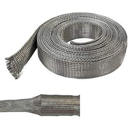 Electriduct 3/4'' Tinned Copper Metal Braid Sleeving Flexible EMI RFI Shielding Wire Mesh (0.48'' Diameter) - 50 Feet