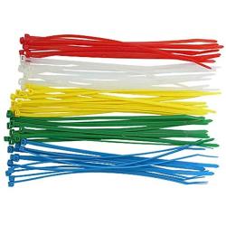 SYD Industrial Multi-Purpose Cable Ties (100 Piece) Self Locking Nylon Zip Ties (8'', Red)