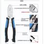 NEWACALOX Multi Pliers Set ( Industrial Linemans Cable Cutters Needle Nose Plier with Wire Stripper Crimper Function, Heavy Duty pliers Blue )