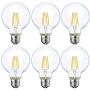 Energetic Lighting Dimmable LED Edison Light Bulb, G25 (G80) Globe Bulb, 60W Equivalent, 5000K Daylight, Christmas Light, E26 Standard Base, UL Listed, 6-Pack