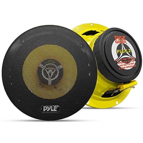 Car Two Way Speaker System - Pro 6.5 Inch 240 Watt 4 Ohm Mid Tweeter Component Audio Sound Speakers For Car Stereo w/ 30 Oz Magnet Structure, 2.25” Mount Depth Fits Standard OEM - Pyle PLG6.2 (Pair)